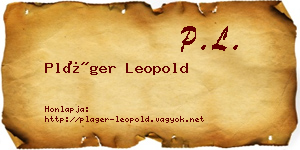 Pláger Leopold névjegykártya